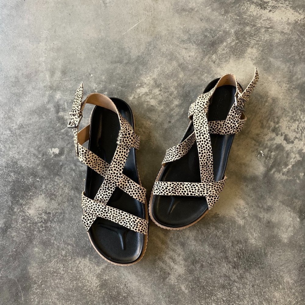 Madewell Piper Lugsole Sandals Cheetah/Leopard Print Women's US 8.5